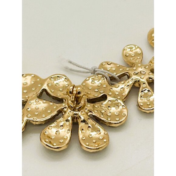 Isaac Mizrahi Floral Brooch Clear and Pink Crystal Flowers with Tag  Statement - Picture 5 of 13